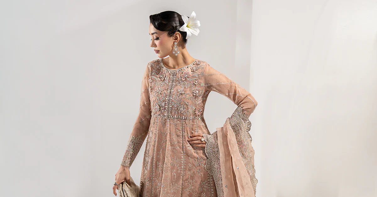 3 Piece Embroidered Organza Suit