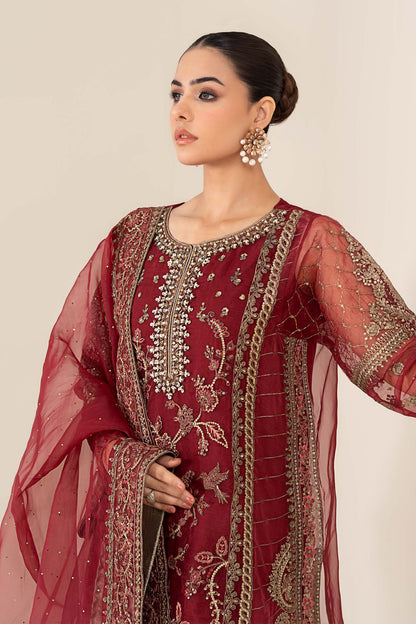 3 Piece Embroidered Organza Suit